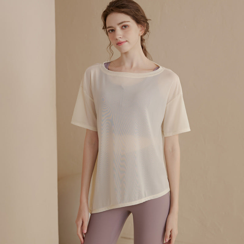 Quick-Dry Loose Fit Ice-Feel Yoga Top for Women – Flattering Sports Blouse