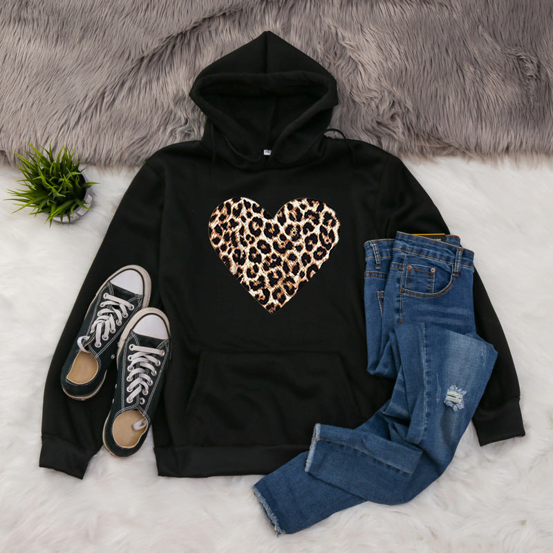 Unisex Animal Letter Print Casual Cotton Hoodie