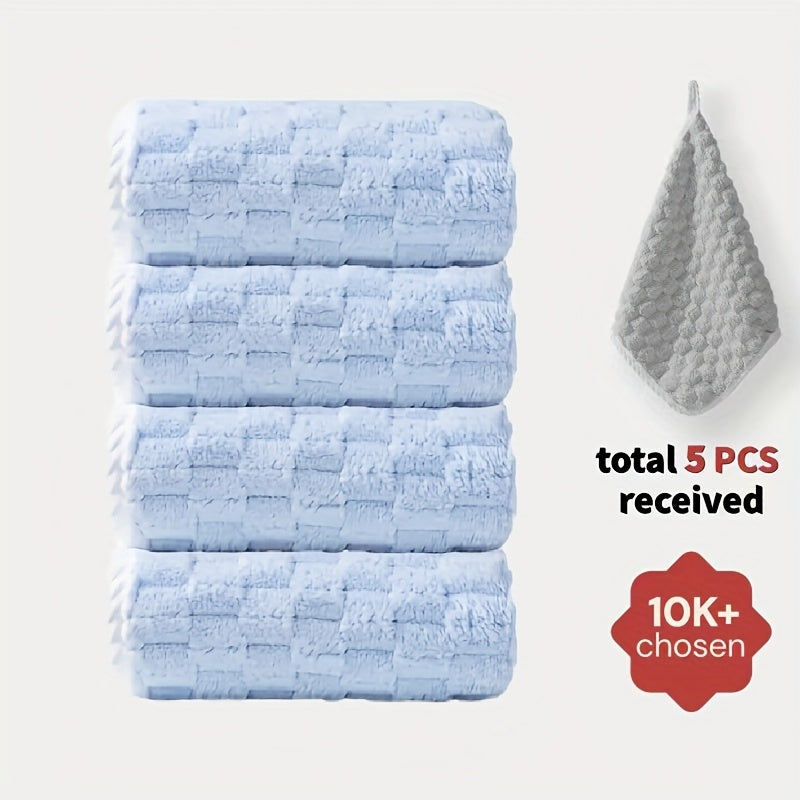 Pack Of 4 Waffled Super Soft Woven Bath Towels
