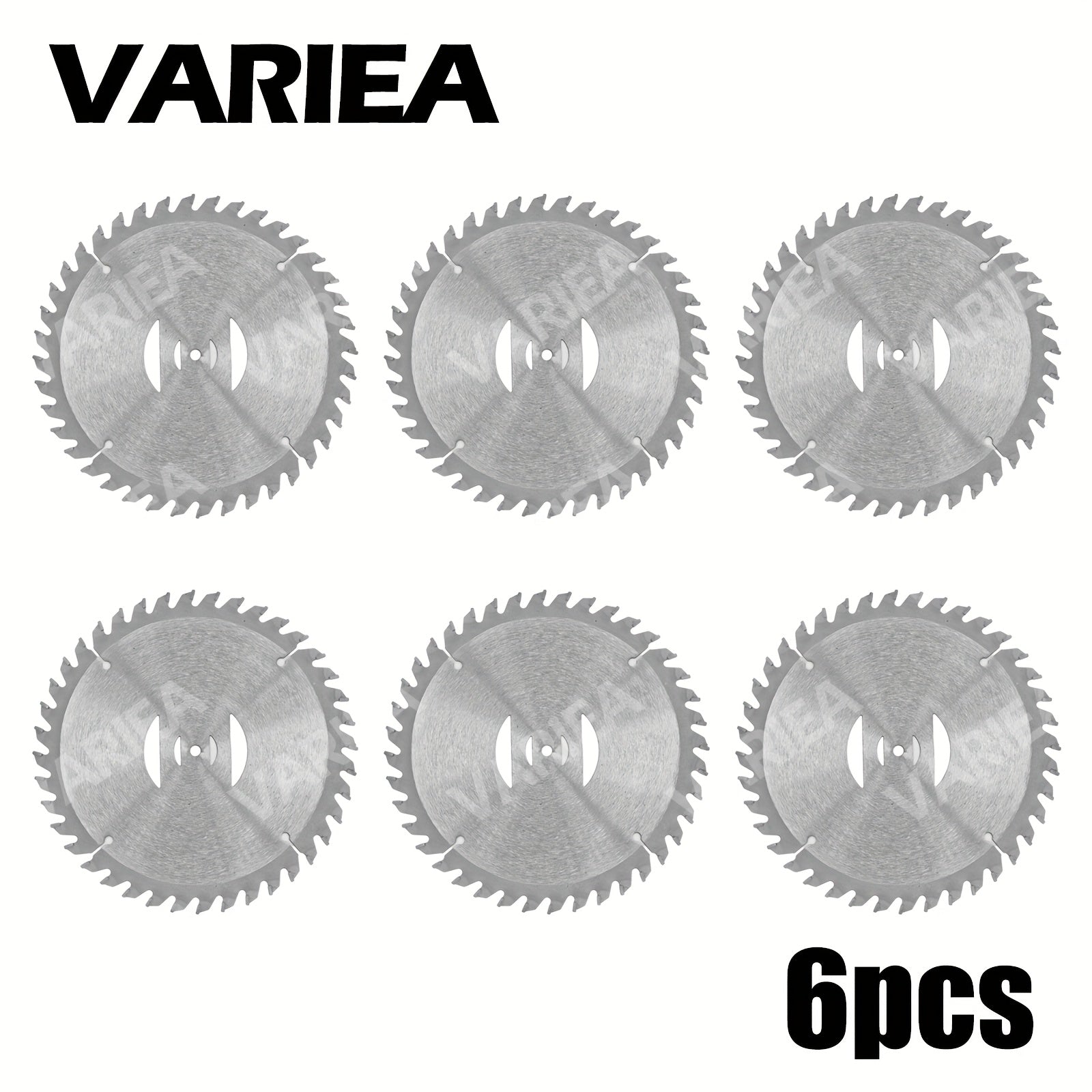 6‑Piece Set of 6‑Inch 40‑Tooth Metal Lawn Mower Trimming Blades – 5 mm Mounting Holes – Universal Fit for Household Trimmers