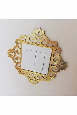 Laser‑Cut Plexiglass Switch Plate Cover 20×18 cm – Gold or Silver