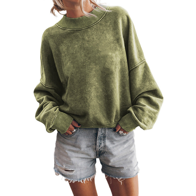 Cozy Solid Color Loose Crew Neck Casual Sweater