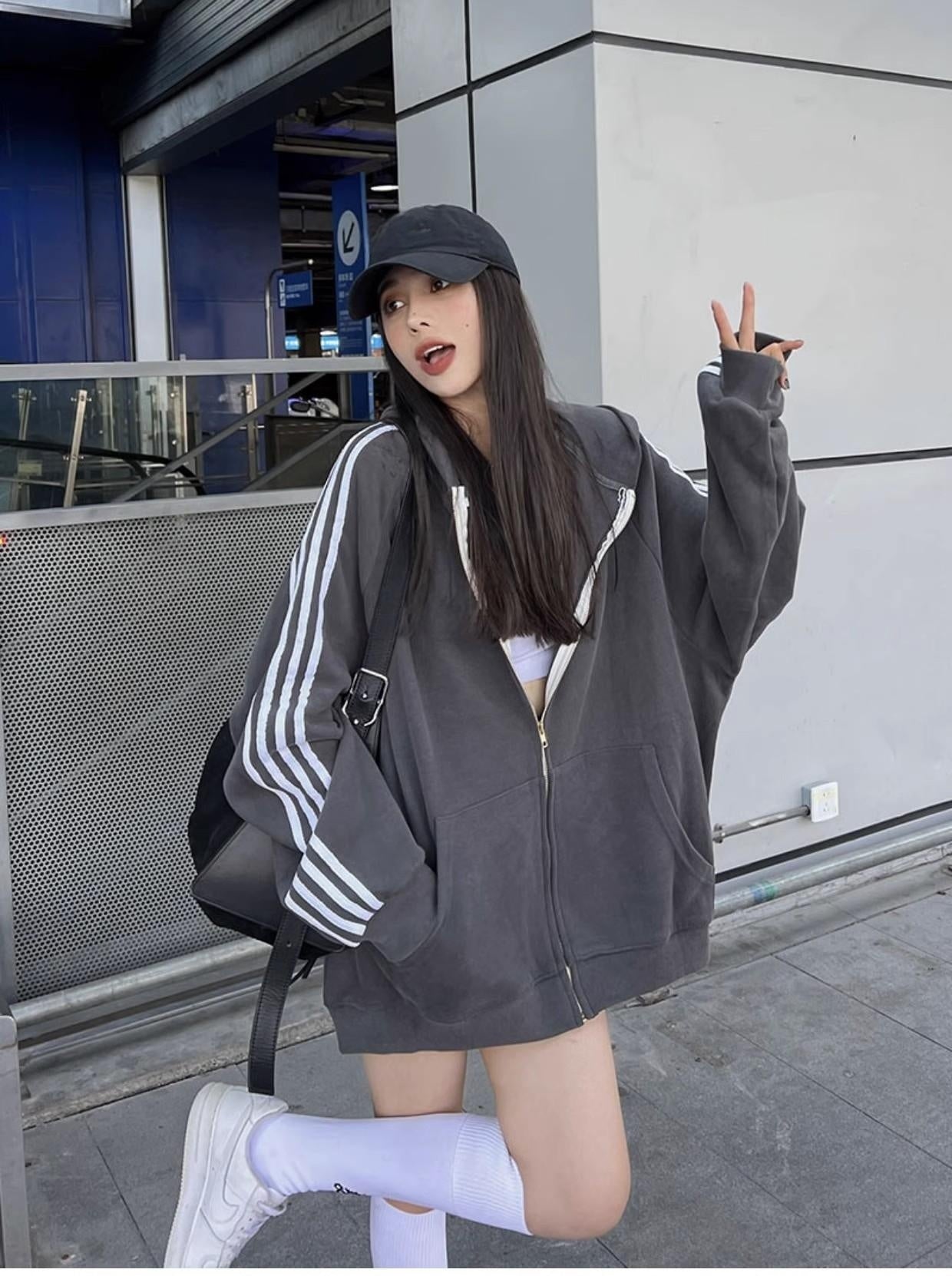 Women's Streetwear Baseball Cardigan Sweater