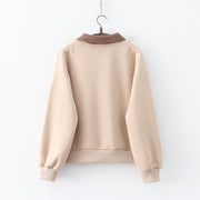 Winter Cartoon Wool Embroidery Puppy Thickened Pullover Long Sleeve Sweater