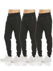 3pcs Mens Fleece Sweatpants - Casual, Sporty Joggers for Men, Athletic Pants with Zipper Pocket, S-3XL