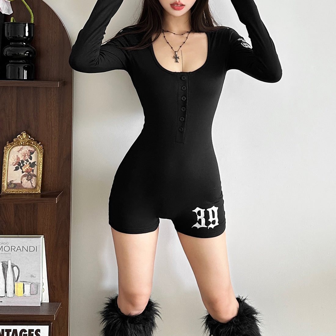 Stylish Slim-Fit Sheer One-Piece Shorts Romper