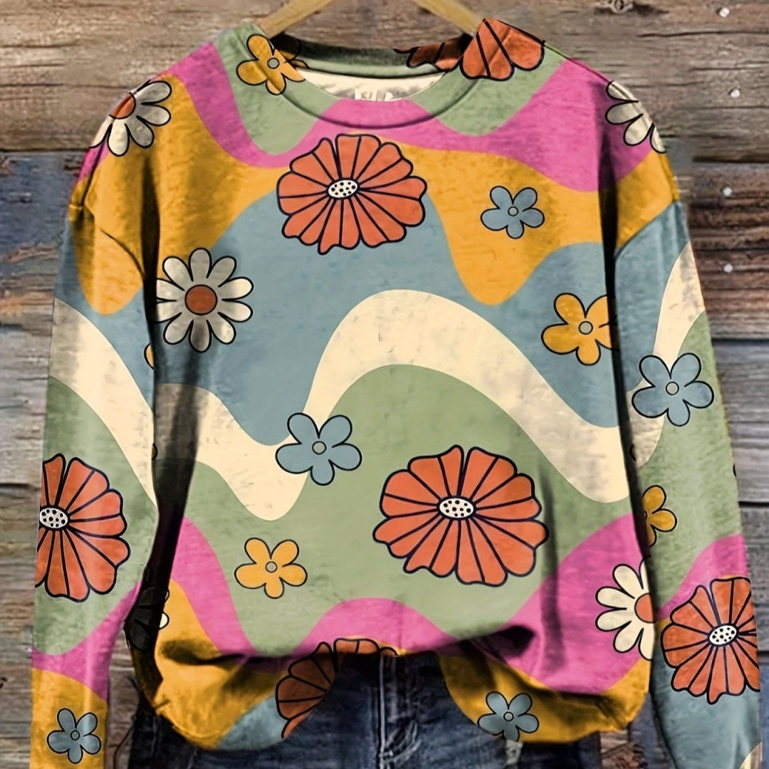 Women's Casual Round Neck 3D Effect Versatile Sweater