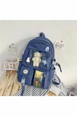 Korean style multi-compartment school backpack