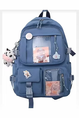 Multi-Compartment School Backpack Set with Accessories