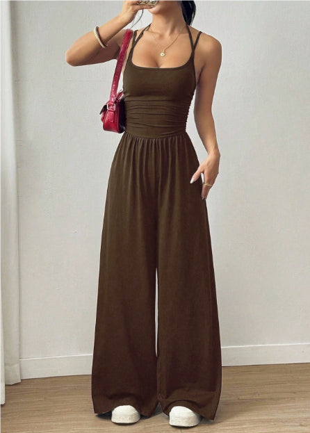 Comfy Casual Travel Vacation Pocket Jumpsuit