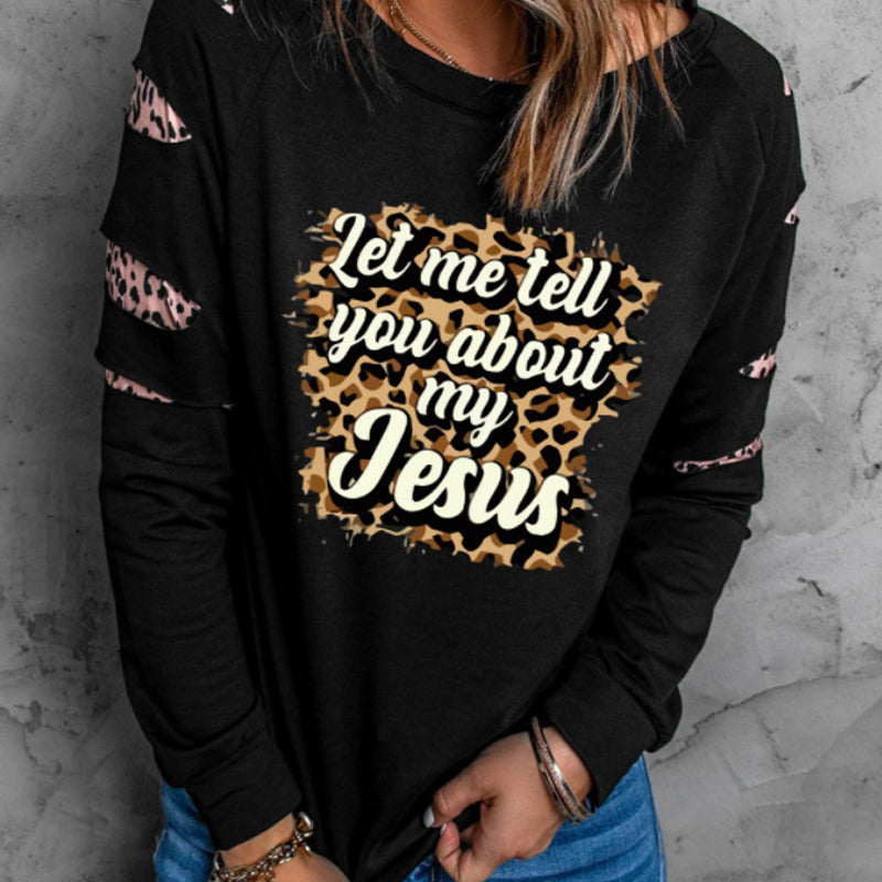 Festive Leopard Print Christmas Sweatshirt for Women
