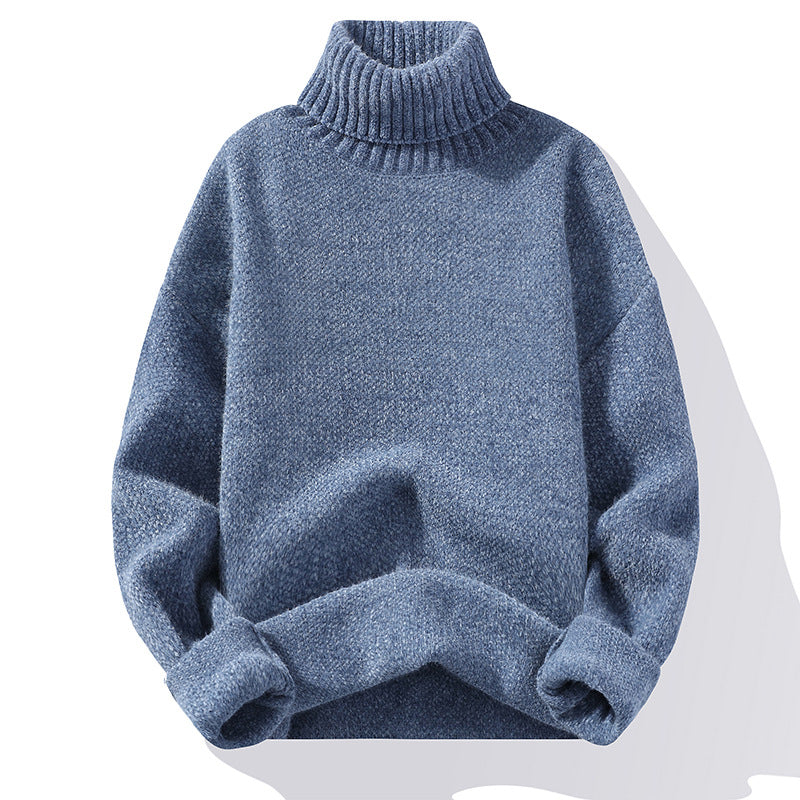 Cozy Solid Turtleneck Knit Sweater for Women