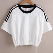 Loose-fitting Versatile Asymmetrical Street-dance Style Retro Short-sleeve T-shirt