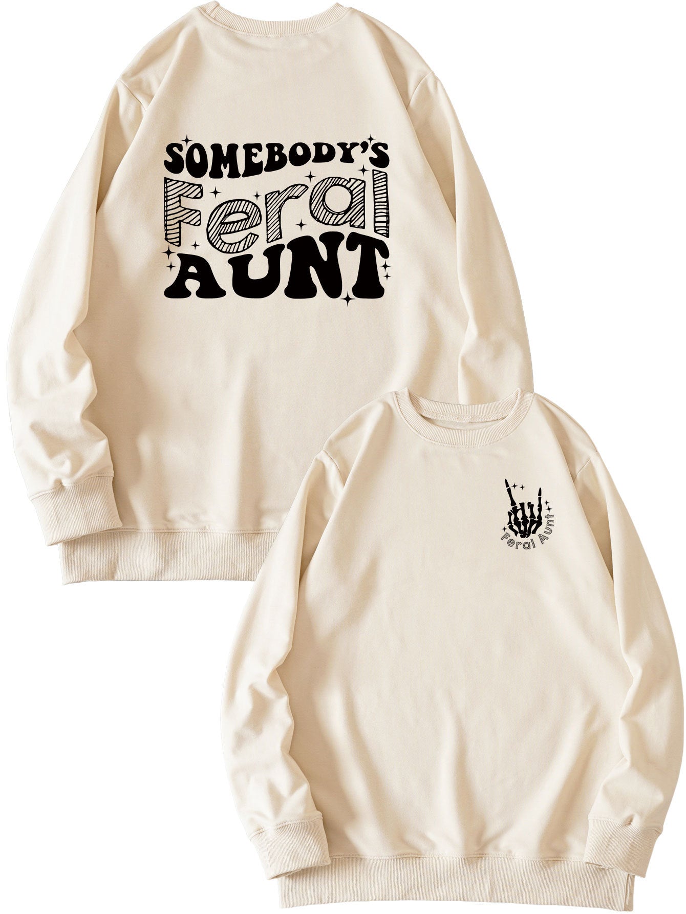 Women's Printed Loose Pullover Sweatshirt Street Fashion