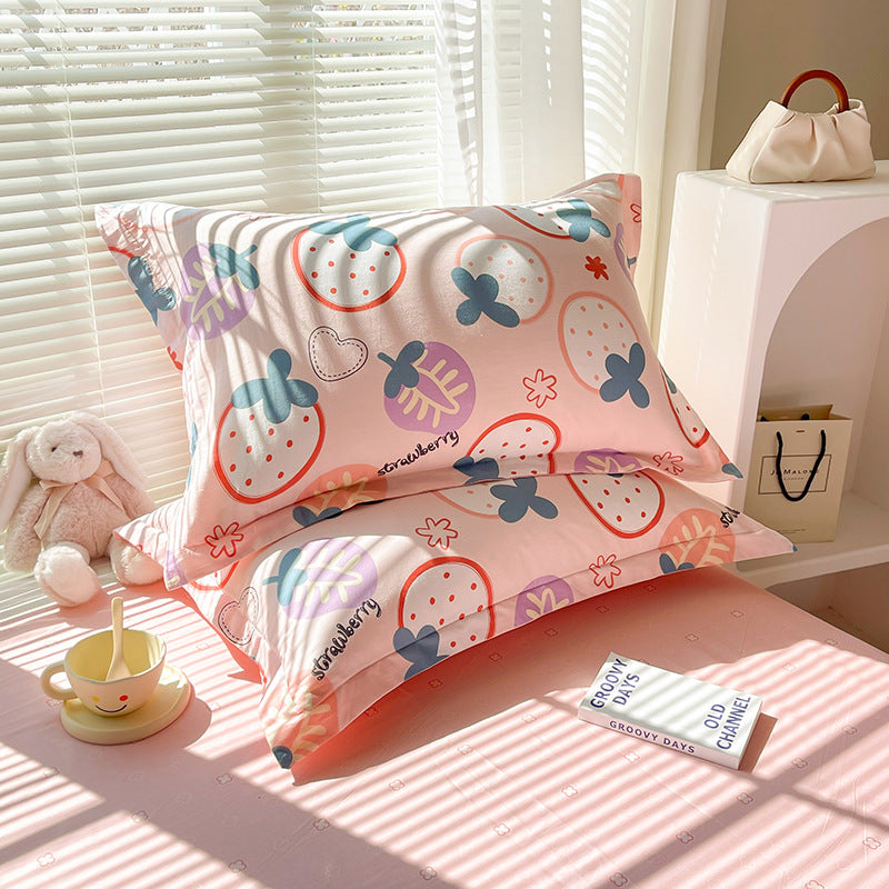 100% Cotton Twill Pillowcases Pair, Reactive Dyeing, Modern Minimalist