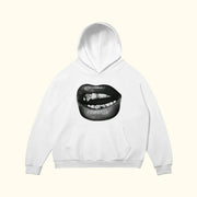 Retro Casual Hoodie for Women - Cozy Lip Print Design