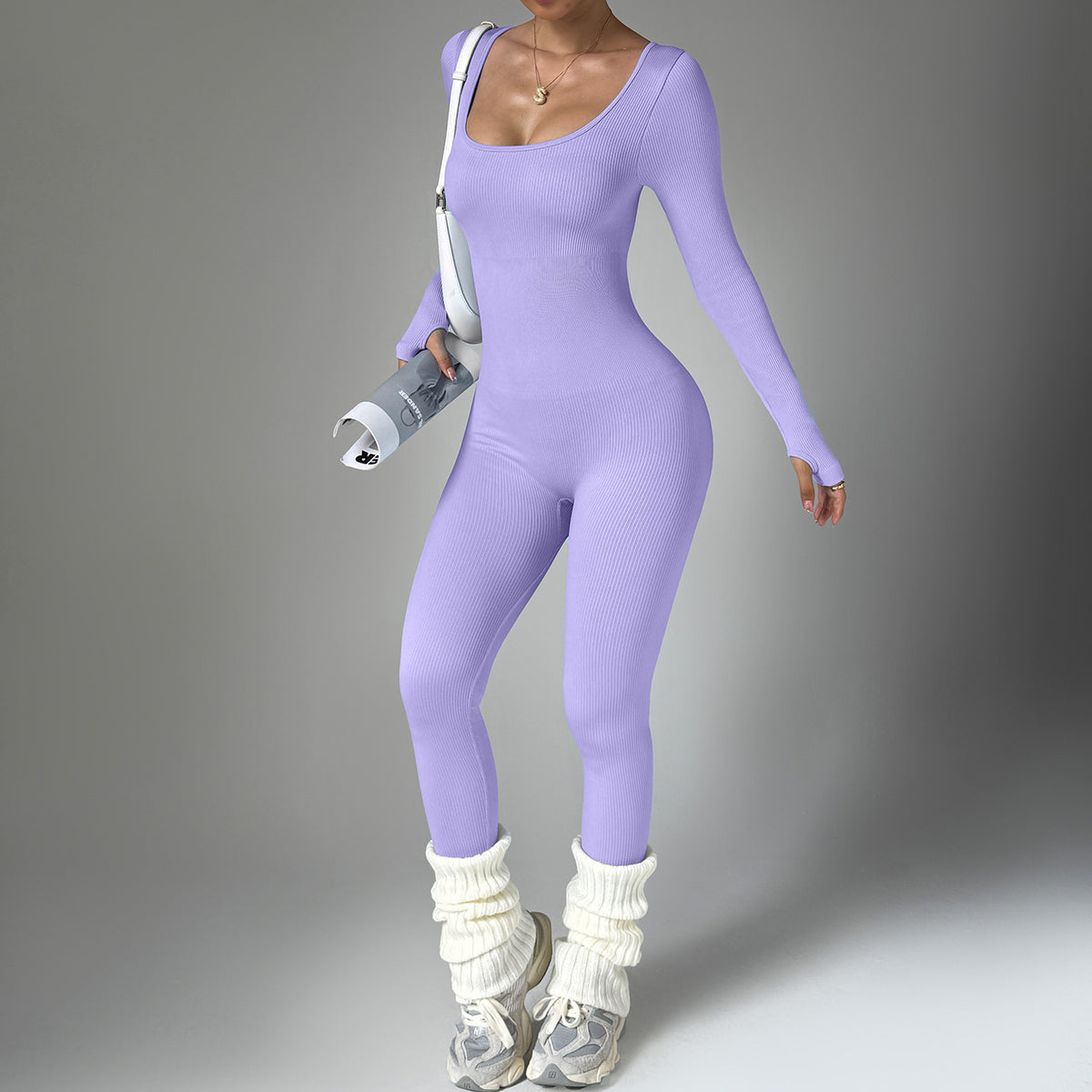 Seamless Long Sleeve Fitness Yoga Bodysuit