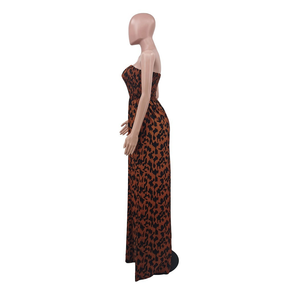 Leisure Chest Wrapped Loose Women's Jumpsuit