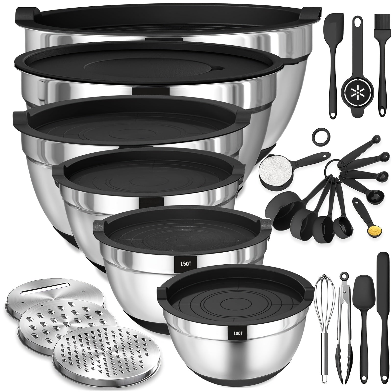 26pcs Stainless Steel Mixing Bowls with Airtight Lids Set