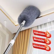 Adjustable Microfiber Duster Adjustable & Bendable Microfiber Duster - Washable, Reusable Cleaning Tool for High Ceilings, Furniture, and Cars, 3 Red Thumbs-Up Symbols of Approval