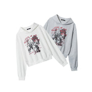 Retro Letter Print Women's Cropped Hoodie