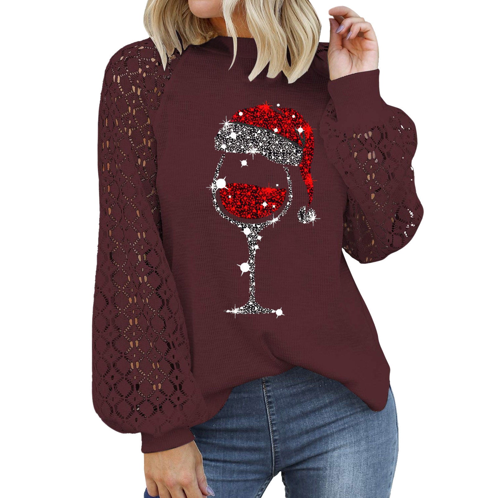 Floral Print Long Sleeve Women's Pullover Sweatshirt