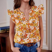 Floral Ruffle Sleeve Blouse – Effortless Summer Style