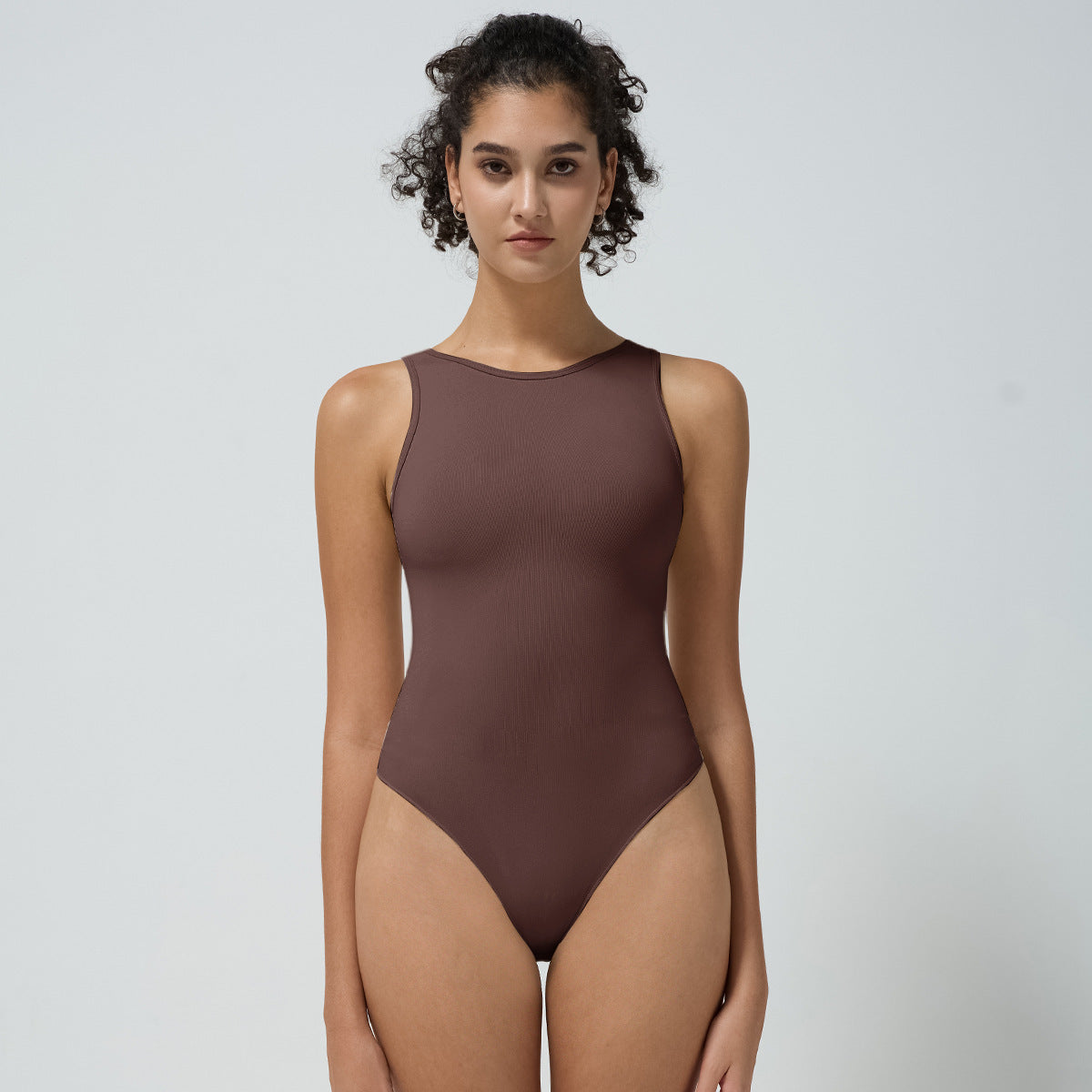 Fitted Waist-cinching Form-fitting Short-sleeved Vest Bodysuit
