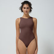 Fitted Waist-cinching Form-fitting Short-sleeved Vest Bodysuit