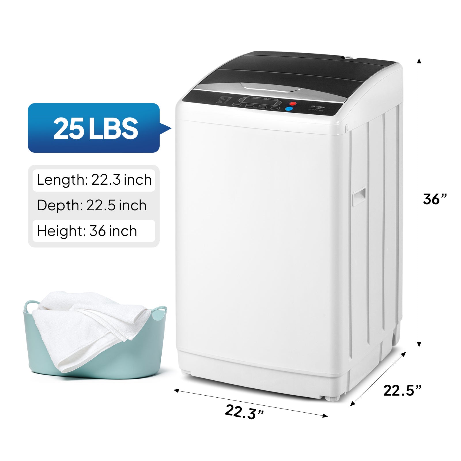Compact Twin‑Tub Mini Washing Machine with Gravity Drain – 110V
