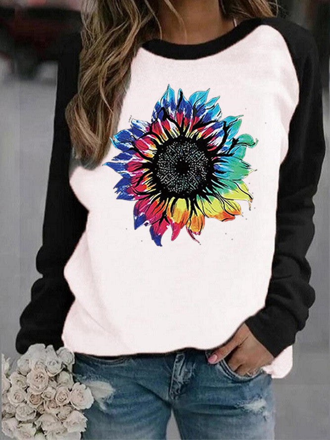 Cozy Printed Fleece Pullover Hoodie for Women