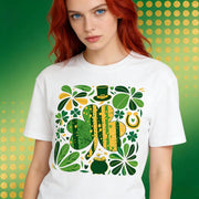 Lucky Clover Short-Sleeve Shirt – Trendy Cotton Tee