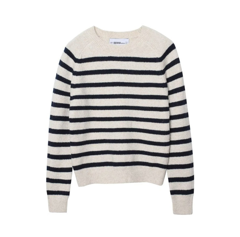 Women's Round-neck Striped Knit Sweater