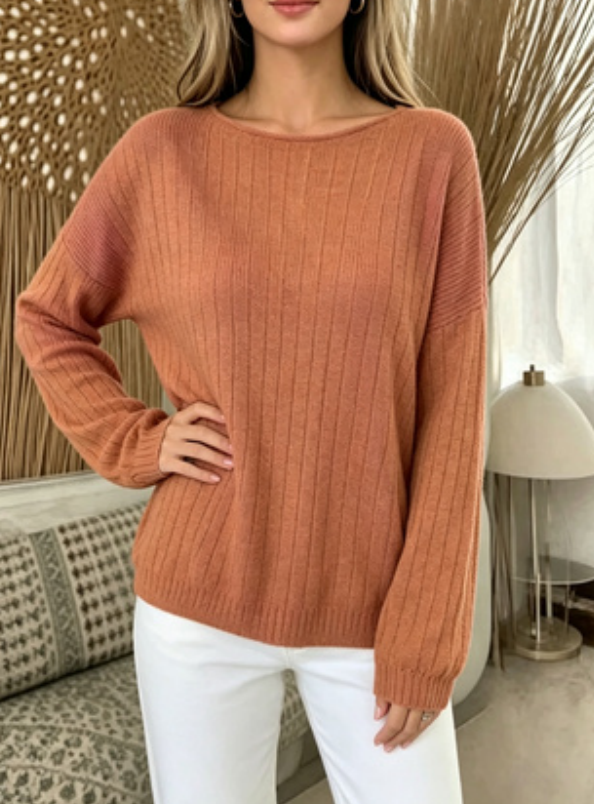 Women's Long-sleeved Fashionable Knitted Sweater
