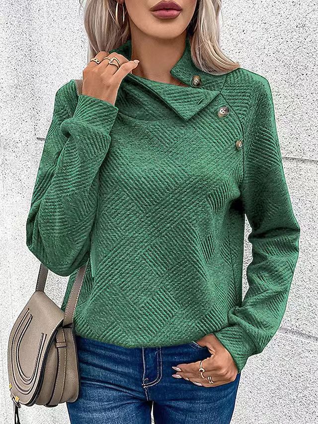 Asymmetric Solid Long Sleeve Pullover