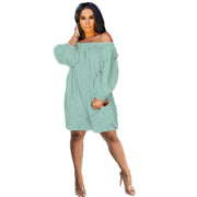 Off-shoulder Fashionable Loose-fitting Solid-color Jumpsuit