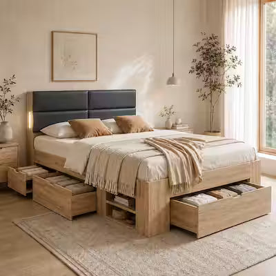 Double Bed Frame Storage