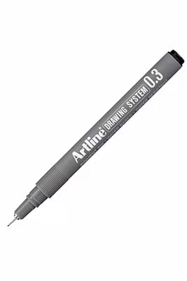 Black fine liner drawing pen with 0.3mm tip