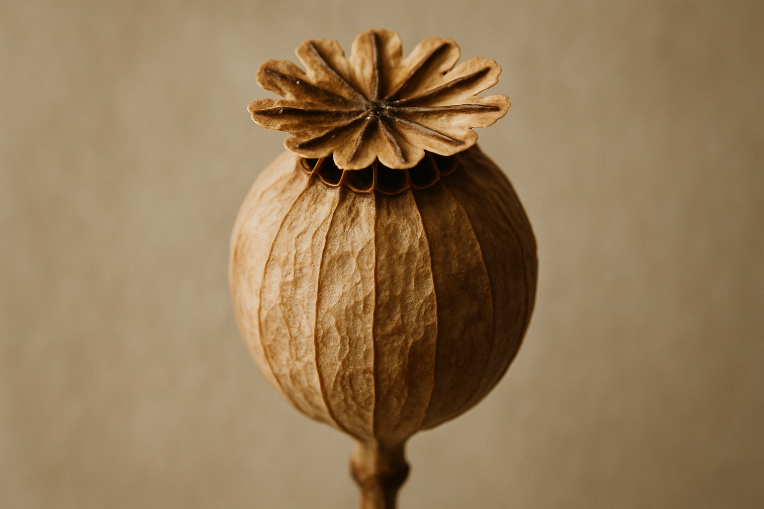 Dried flower poppy cocoon 