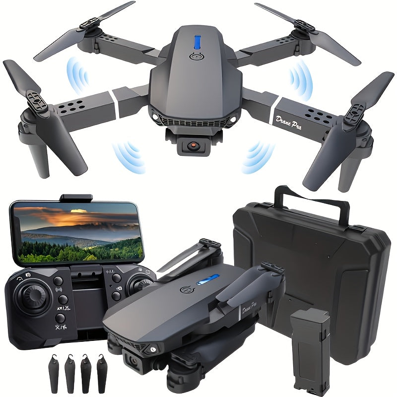 E88 Drone with Camera E88 Drone with Camera, Foldable RC Drone with APP Control & 2 Batteries, Real-time Video Remote Control Quadcopter, Indoor/Outdoor Drone Aircraft, Birthday & Christmas Easter ...