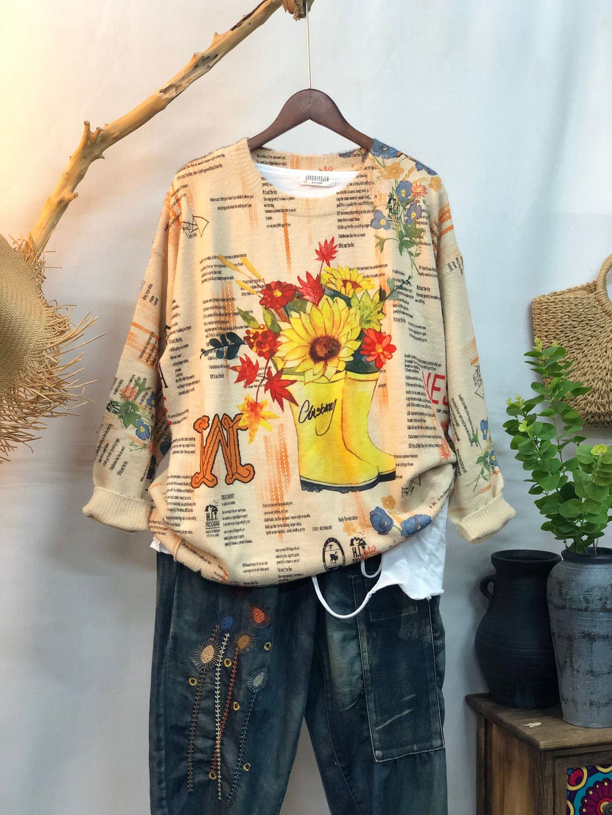 New Women's Loose-fitting Round-neck Sweater for Outerwear