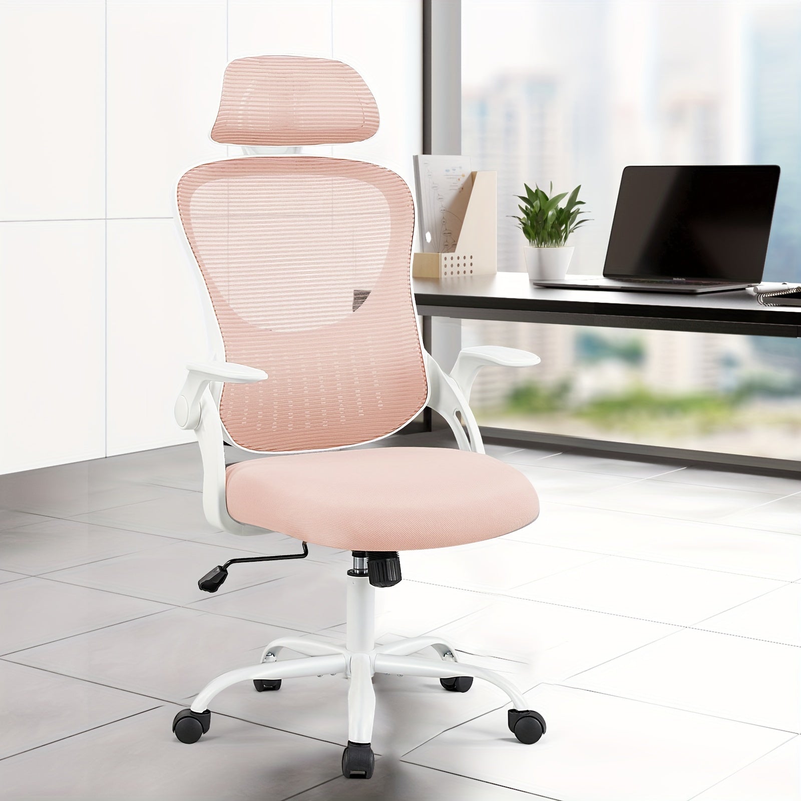 Ergonomic High‑Back Mesh Desk Chair with Adjustable Headrest, Lumbar Support and Flip‑Up Arms
