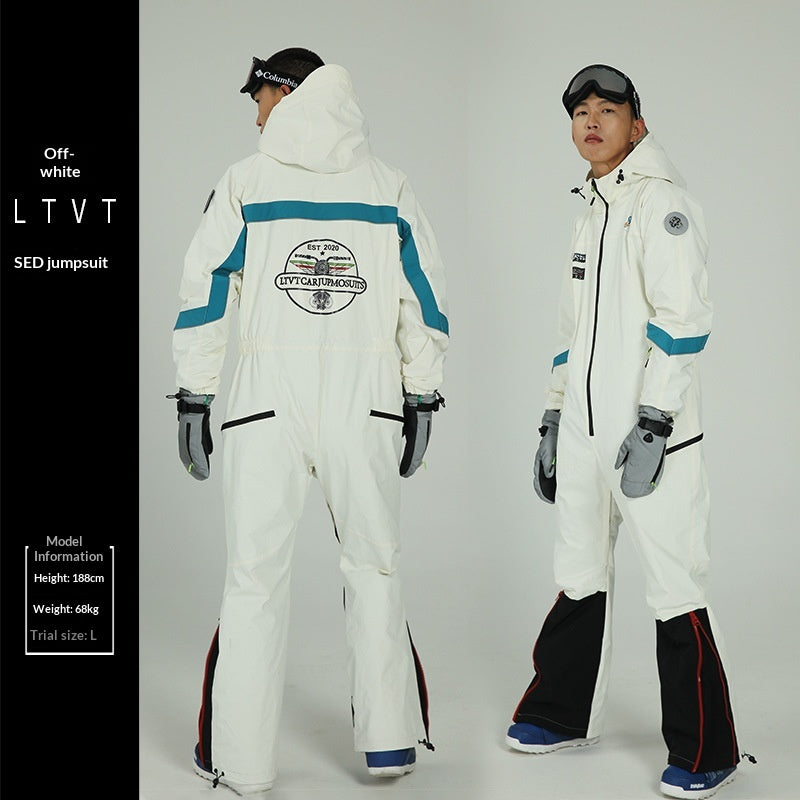 Waterproof Windproof One-Piece Ski Suit for Winter