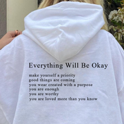 Korean Style Loose Casual 'Everything Will Be Okay' Sweatshirt