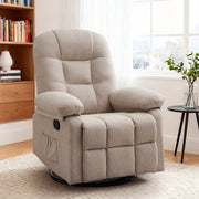 Single Seater Swivel Recliner with Adjustable Backrest and Storage Pockets