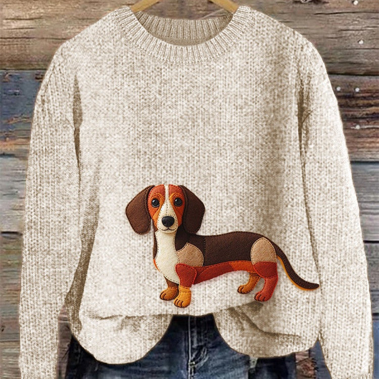 Anti-pilling Knit Sweater with a Little Bear Print Womens Winter Base Layer Stylish American Streetwear Top