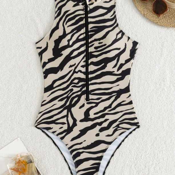 Chic Striped One-Piece Swimsuit for Women