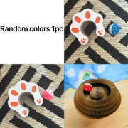 1pc Interactive Cardboard Scratching Board, Durable And Twisted Cat Scratching Board Toy, Helps Indoor Entertainment And Guides Natural Feline Behavior