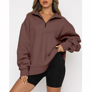 Women's Half-Zip Pullover Casual Long Sleeve Sweatshirt