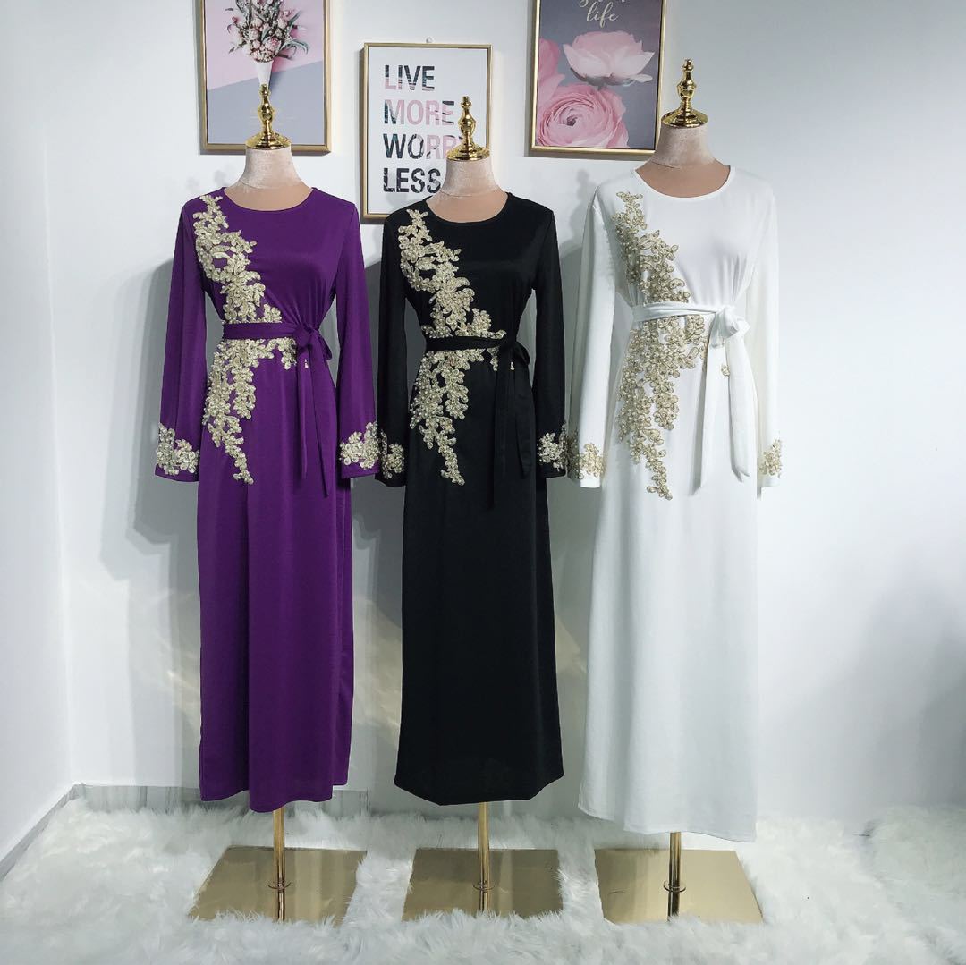 Womens Evening Gown Embroidered Dress